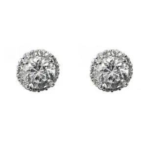 Niabi Round Halo CZ Stud Earrings