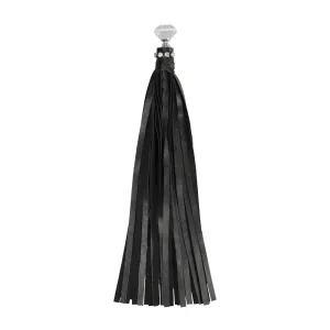 12.9-inch Ouch Black Faux Leather Diamond Studded Flogger