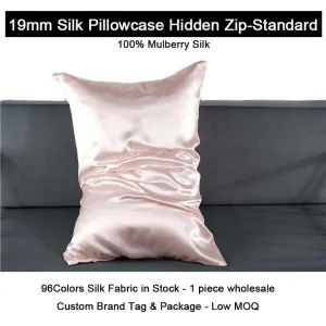 19 Momme Silk Pillowcase - Hidden zip - Standard size - custom and wholesale