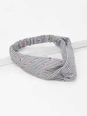 Calico Print Striped Headband