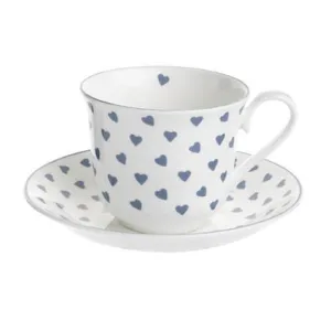 Chatsworth Teacup & Saucer Blue Heart