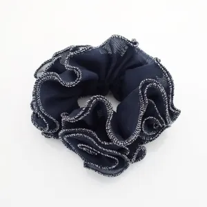 dazzling edge chiffon ruffle flower scrunchies pretty hair scrunchie for woman