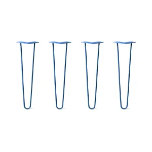 Hairpin Legs Set of 4, 2-Rod Design - Blue Powder Coated Finish