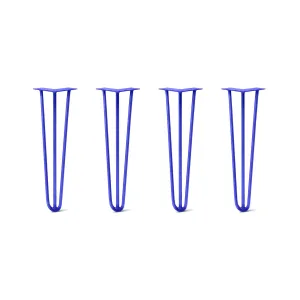 Hairpin Legs Set of 4, 3-Rod Design - Blue Powder Coated Finish