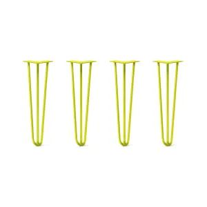 Hairpin Legs Set of 4, 3-Rod Design - Yellow Powder Coated Finish