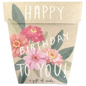 Happy Birthday Zinnia Seeds by Sow n Sow