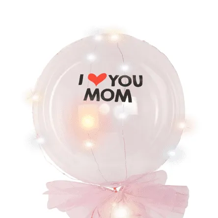 'I love Mom' Light Up Balloon with Fresh Cut Flowers | MD121-MD122