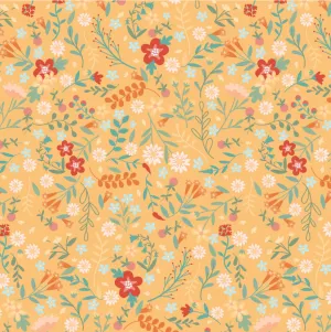 Mushroom Blooms ~ Tossed Floral ~ MB24409 Yellow