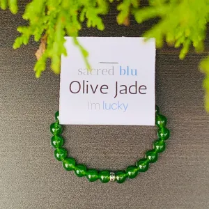 Olive Jade Crystal Bracelet