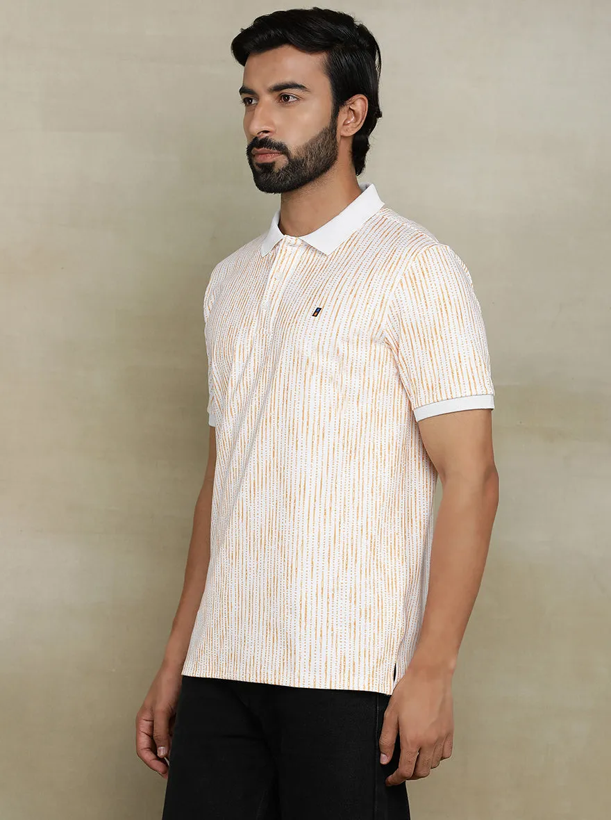 Orange Printed Slim fit Polo T-Shirt | Jade Play