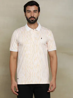 Orange Printed Slim fit Polo T-Shirt | Jade Play