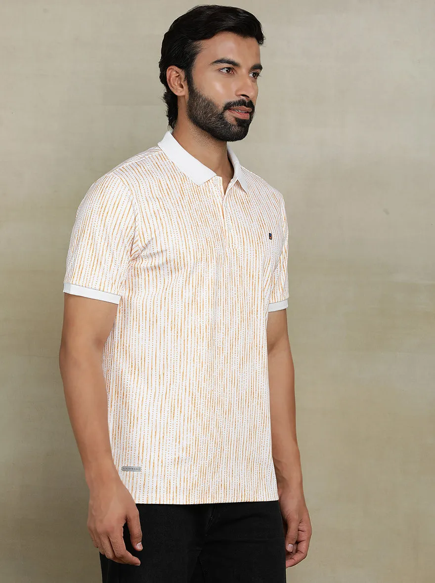 Orange Printed Slim fit Polo T-Shirt | Jade Play