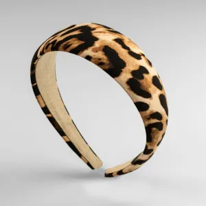 Padded Leopard Print Fabric Headband