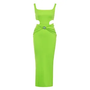 Pre Order:  Green Hollow Out Bandage Dress