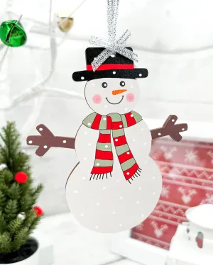 Red Snowman Bauble Tree Decoration