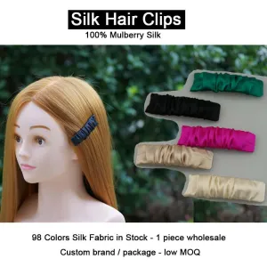 Silk hair clips - custom brand