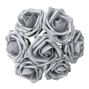 Silver Flower Fake Wedding Flowers Bulk 50 Roses