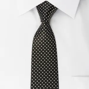 Tie Of Ties Skinny Necktie Silver Dots On Black with Sparkles